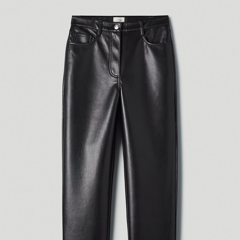SOLD Aritzia Wilfred Melina Black Leather Pants